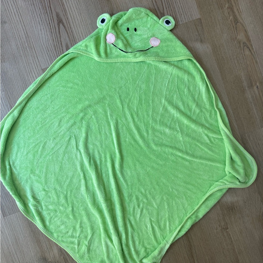 Bamboo Green Frog Hooded Towel